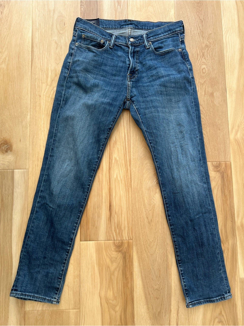 Abercrombie & Fitch Men's Blue Jeans Rustin Athletic Skinny Stretch Denim 31x30